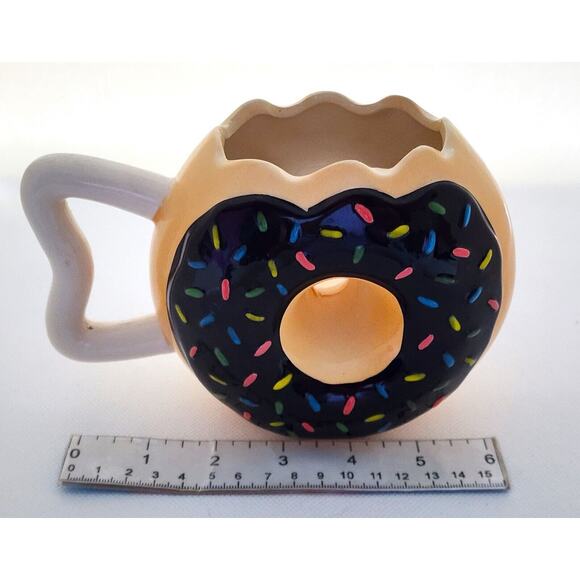 MUG-NOVELTY-Large Donut-Unique Shape-Chocolate-Sprinkles - Picture 10 of 13
